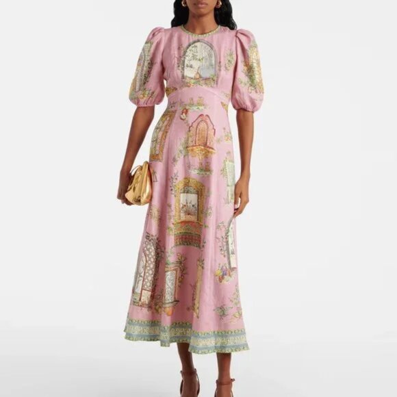 Alémais Monte printed linen midi dress - Picture 1 of 12